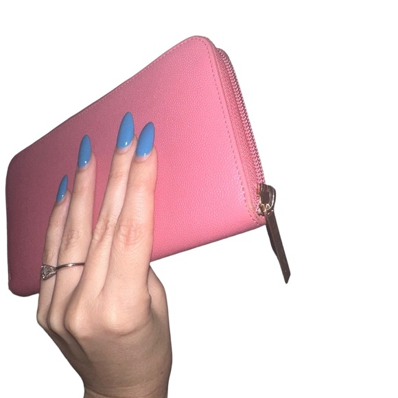 CHANEL EUC RARE PINK TIMELESS CC CAVIAR FULL ZIP LONG WALLET W/ COA CARD - Picture 9 of 13